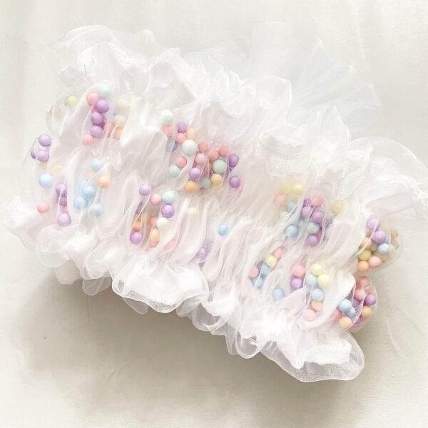 こども女の子浴衣甚平　カラフル虹色マカロンポンポンゆめかわゴム帯セット - Erii 和装小物店